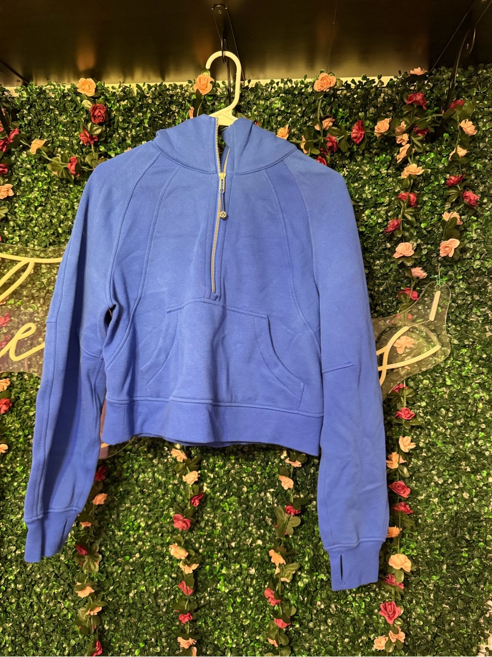 lululemon athletica Royal Blue Half-Zip Hooded Sweatshirt